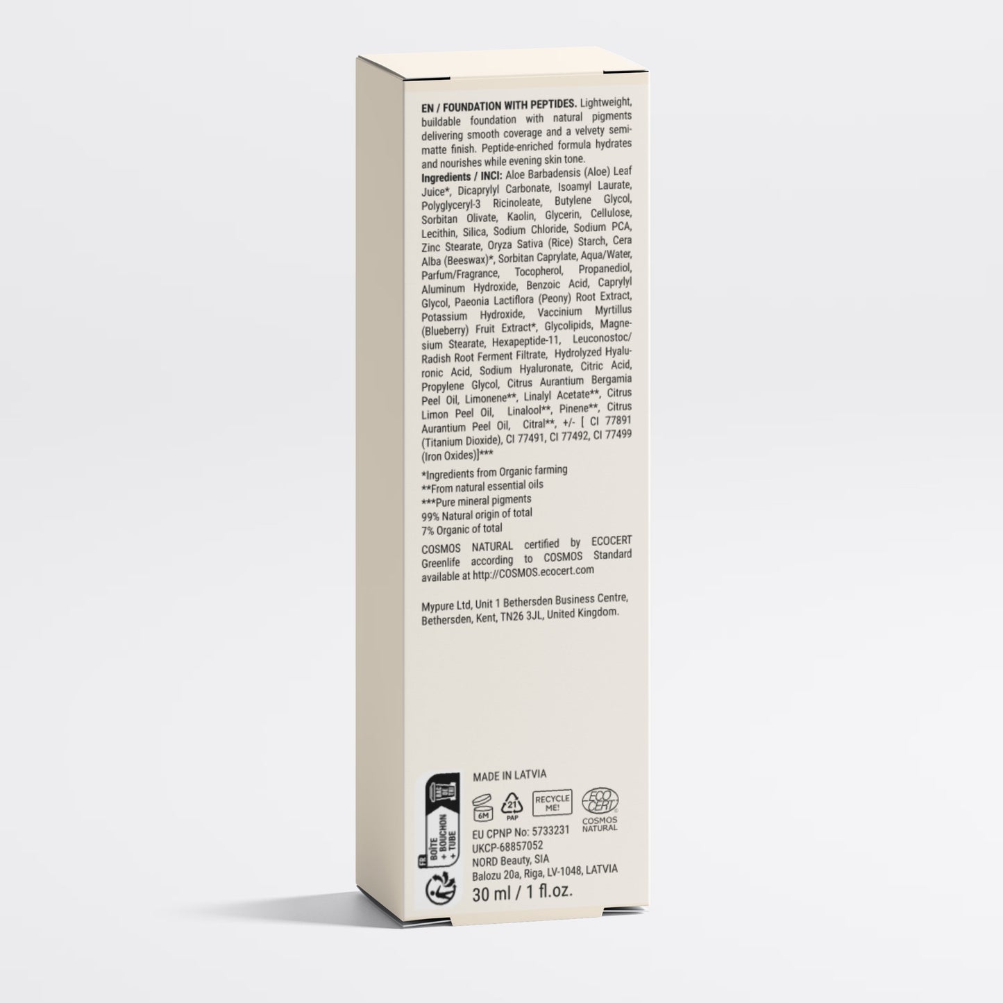 Foundation mit Peptiden, 15 Light Cool - 30 ml