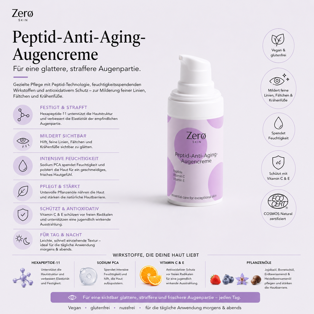 Peptid-Anti-Aging-Augencreme - 15 ml