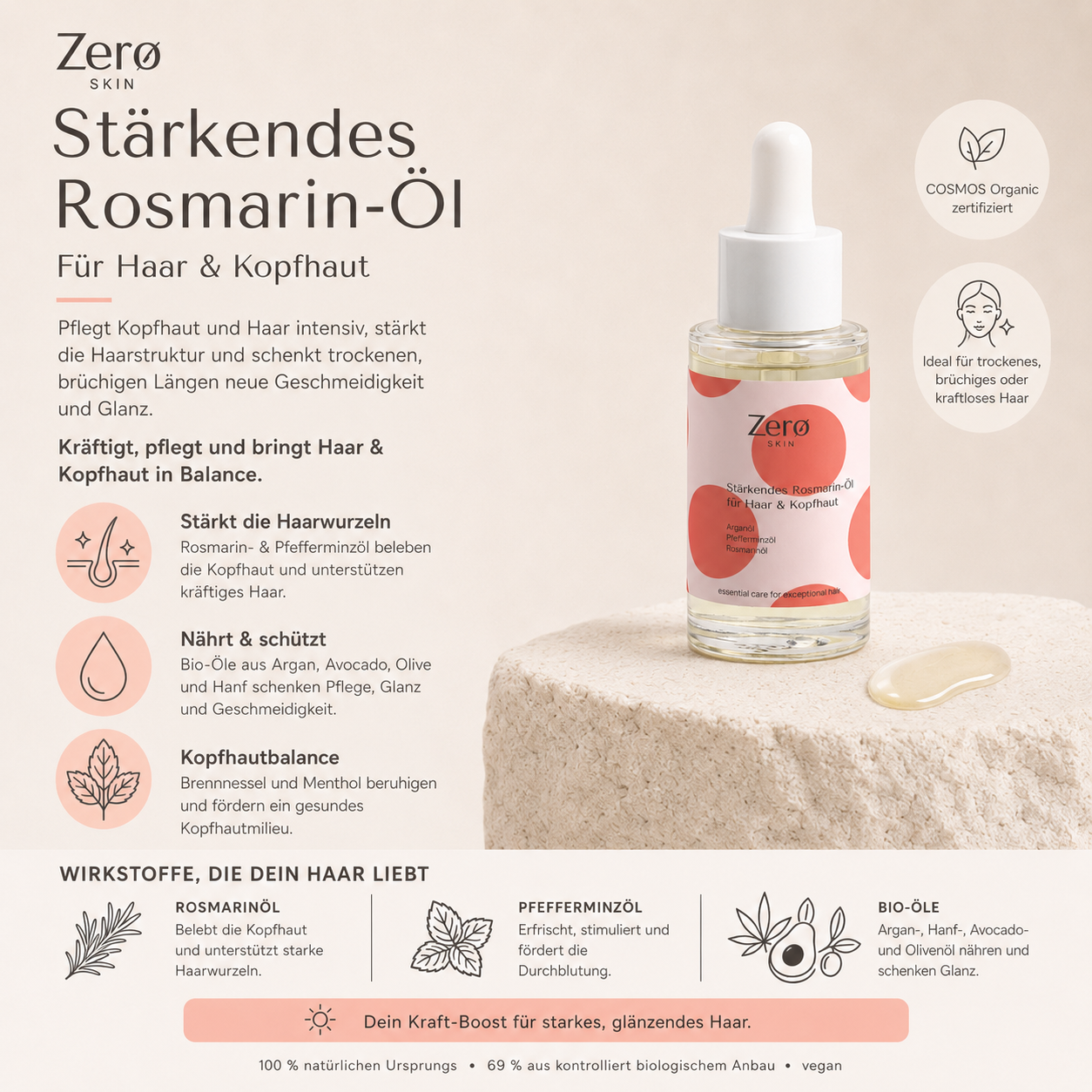 Strengthening rosemary oil for hair &amp; scalp - 30 ml