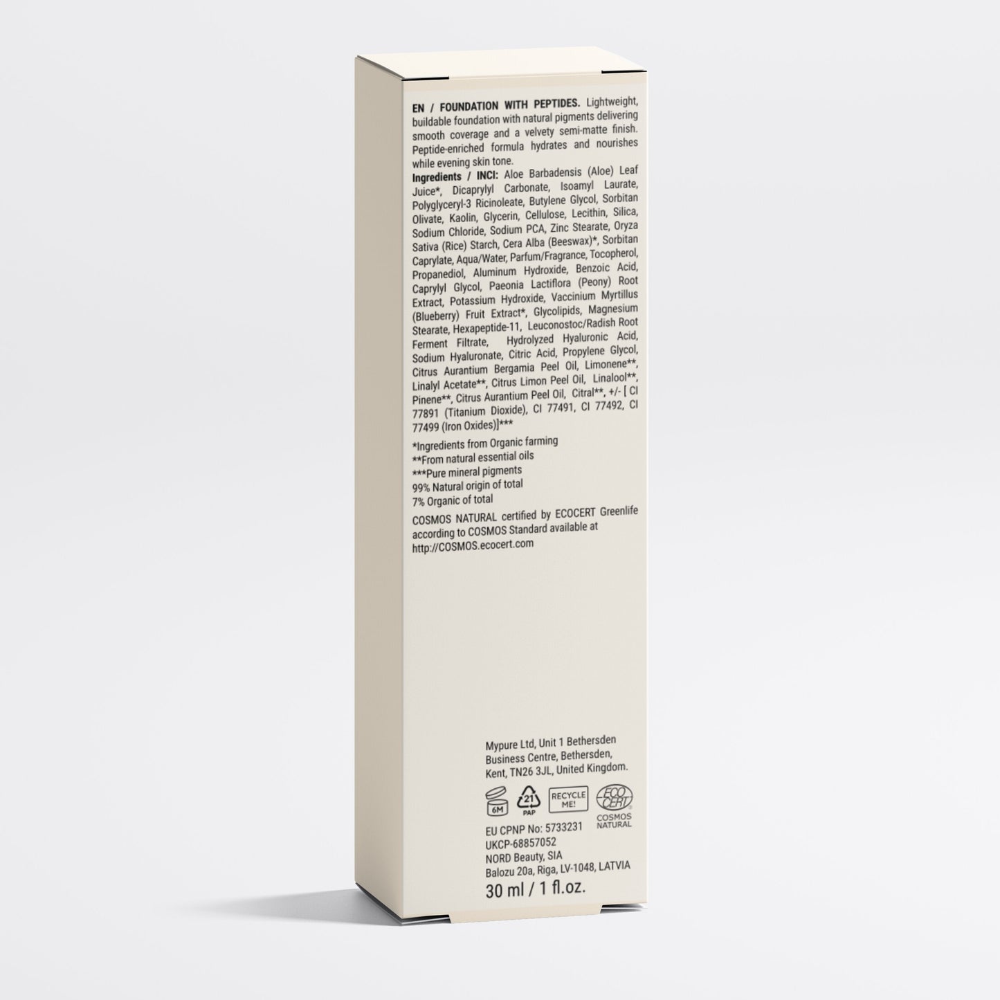 Foundation with Peptides, 40 Deep Neutral - 30 ml